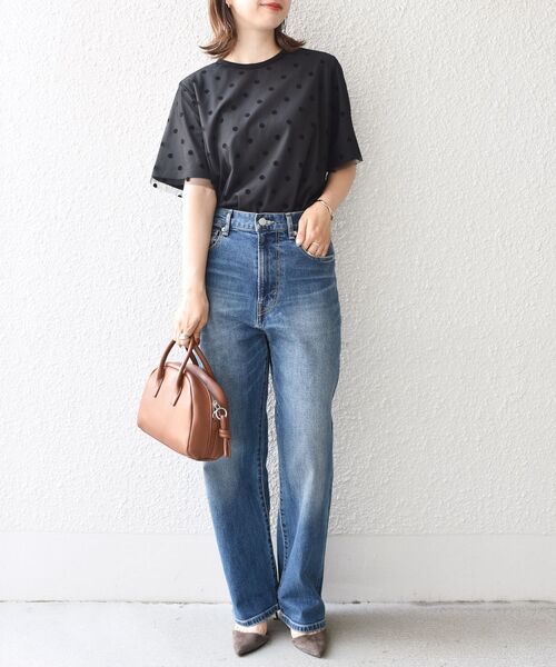 SHIPS（シップス）の「【WEB限定】チュールドッキングTEE 2◇（Tシャツ/カットソー・レディース・ブラック/チャコールグレー/ライトグレー/ライトホワイト・ONE SIZE）」の16枚目の写真