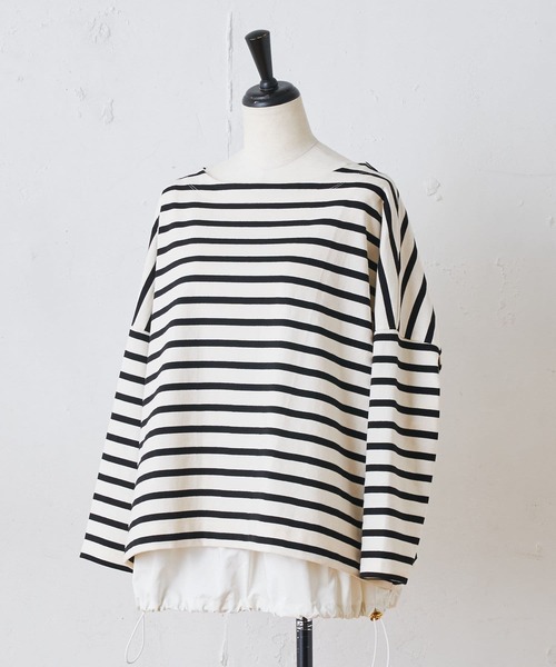 BEARDSLEY（ビアズリー）の「インナーセットボートネックカットソー（Tシャツ/カットソー・レディース・アイボリー/ブラック・FREE）」の19枚目の写真