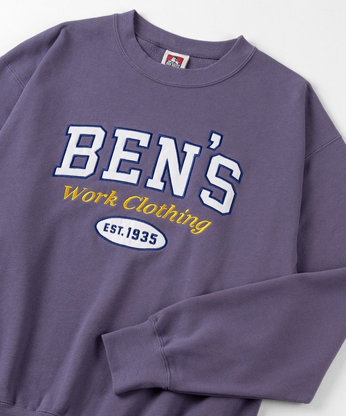 BEN DAVIS（ベンデイビス）の「【BEN DAVIS/ベンデイビス】 LETTEREDロゴ 刺繍 クルーネック スウェット（スウェット・メンズ・ライトグレー/ダークグリーン/パープル/ワイン・M/L/XL）」の4枚目の写真