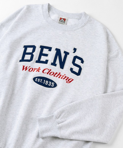 BEN DAVIS（ベンデイビス）の「【BEN DAVIS/ベンデイビス】 LETTEREDロゴ 刺繍 クルーネック スウェット（スウェット・メンズ・ライトグレー/ダークグリーン/パープル/ワイン・M/L/XL）」の2枚目の写真