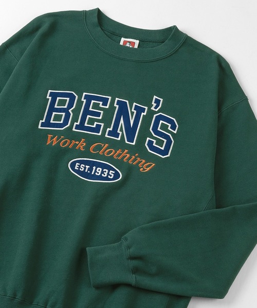 BEN DAVIS（ベンデイビス）の「【BEN DAVIS/ベンデイビス】 LETTEREDロゴ 刺繍 クルーネック スウェット（スウェット・メンズ・ライトグレー/ダークグリーン/パープル/ワイン・M/L/XL）」の3枚目の写真