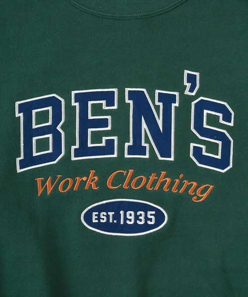 BEN DAVIS（ベンデイビス）の「【BEN DAVIS/ベンデイビス】 LETTEREDロゴ 刺繍 クルーネック スウェット（スウェット・メンズ・ライトグレー/ダークグリーン/パープル/ワイン・M/L/XL）」の10枚目の写真