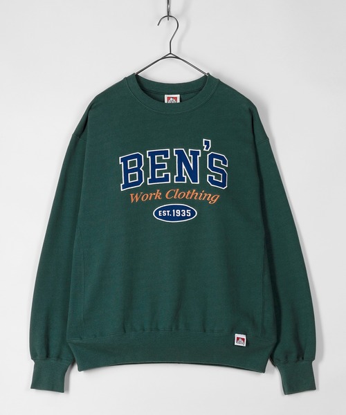 BEN DAVIS（ベンデイビス）の「【BEN DAVIS/ベンデイビス】 LETTEREDロゴ 刺繍 クルーネック スウェット（スウェット・メンズ・ライトグレー/ダークグリーン/パープル/ワイン・M/L/XL）」の14枚目の写真