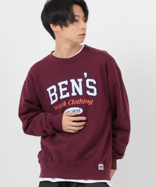 BEN DAVIS（ベンデイビス）の「【BEN DAVIS/ベンデイビス】 LETTEREDロゴ 刺繍 クルーネック スウェット（スウェット・メンズ・ライトグレー/ダークグリーン/パープル/ワイン・M/L/XL）」の19枚目の写真