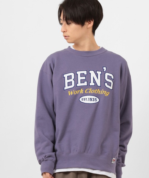 BEN DAVIS（ベンデイビス）の「【BEN DAVIS/ベンデイビス】 LETTEREDロゴ 刺繍 クルーネック スウェット（スウェット・メンズ・ライトグレー/ダークグリーン/パープル/ワイン・M/L/XL）」の18枚目の写真