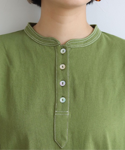 HER CLOSET(ハークローゼット)の「【shemoshelly】コットン100%ステッチプルオーバー(Tシャツ/カットソー・レディース・ブラック/グリーン/アイボリー・M)」の14枚目の写真