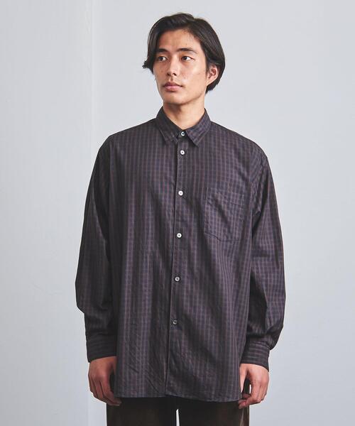 FUJITO(フジト)の「<FUJITO(フジト)> チェック ビッグシルエット シャツ(シャツ/ブラウス・メンズ・ネイビー・1/2/3)」の3枚目の写真