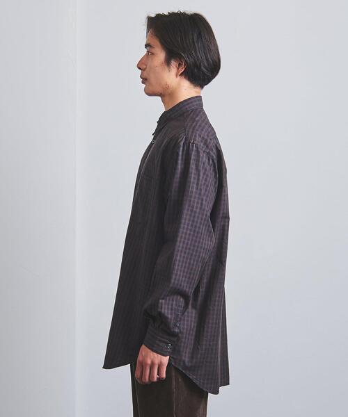 FUJITO(フジト)の「<FUJITO(フジト)> チェック ビッグシルエット シャツ(シャツ/ブラウス・メンズ・ネイビー・1/2/3)」の2枚目の写真