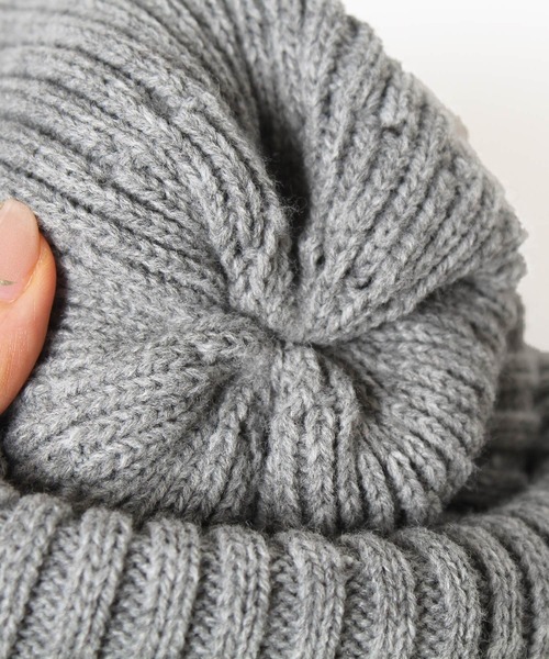 14+（イチヨンプラス）の「二重シンプルニットワッチ（ニットキャップ/ビーニー・レディース・ブラック/ベージュ/ネイビー/グレー・FREE）」の13枚目の写真