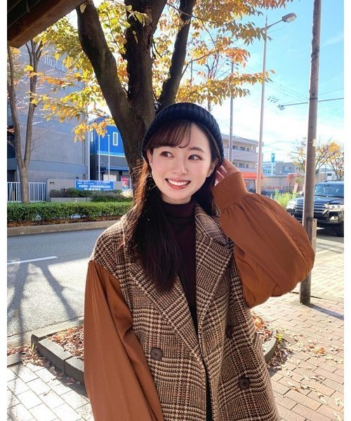 14+（イチヨンプラス）の「二重シンプルニットワッチ（ニットキャップ/ビーニー・レディース・ブラック/ベージュ/ネイビー/グレー・FREE）」の19枚目の写真