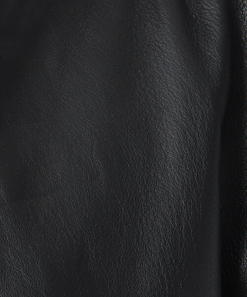 UNTITLED（アンタイトル）の「◆「L」ノーカラーレザージャケット（ライダースジャケット・レディース・ブラック/ダークブラウン・44/42/04/48/50/46）」の5枚目の写真