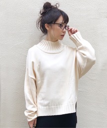 AZUL ENCANTO | シンプルミドルゲージニット(ニット/セーター)