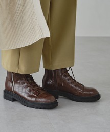 ORiental TRaffic | ■2021秋冬新作■厚底型押しレースアップブーツ/15404(ブーツ)