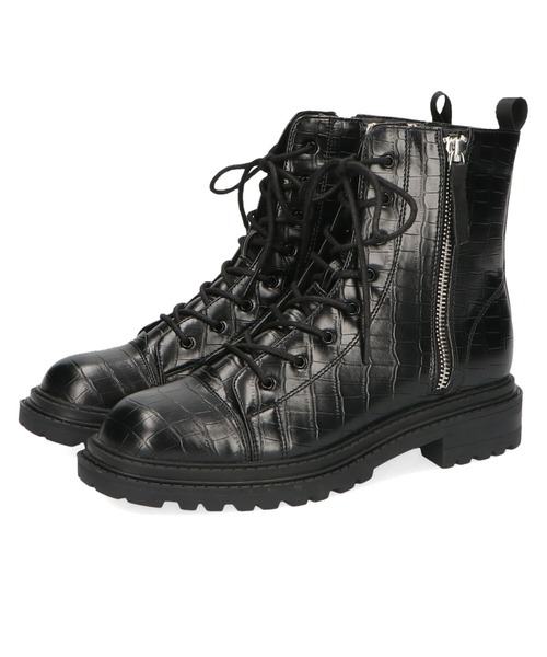 ORiental TRaffic(オリエンタルトラフィック)の「厚底型押しレースアップブーツ 15404(ブーツ・レディース・ブラック/ブラウン・SS/S/M/L/LL/3L)」の3枚目の写真