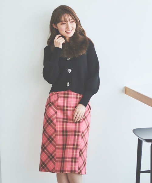 31 Sons de mode（トランテアン　ソン　ドゥ　モード）の「ビジューカーディガン（カーディガン/ボレロ・レディース・ブルー/ブラック/ピンク・36）」の8枚目の写真