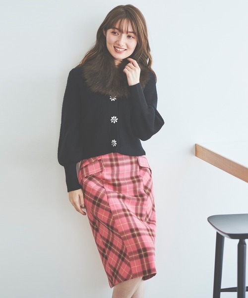 31 Sons de mode（トランテアン　ソン　ドゥ　モード）の「ビジューカーディガン（カーディガン/ボレロ・レディース・ブルー/ブラック/ピンク・36）」の9枚目の写真