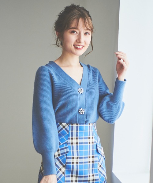 31 Sons de mode（トランテアン　ソン　ドゥ　モード）の「ビジューカーディガン（カーディガン/ボレロ・レディース・ブルー/ブラック/ピンク・36）」の11枚目の写真