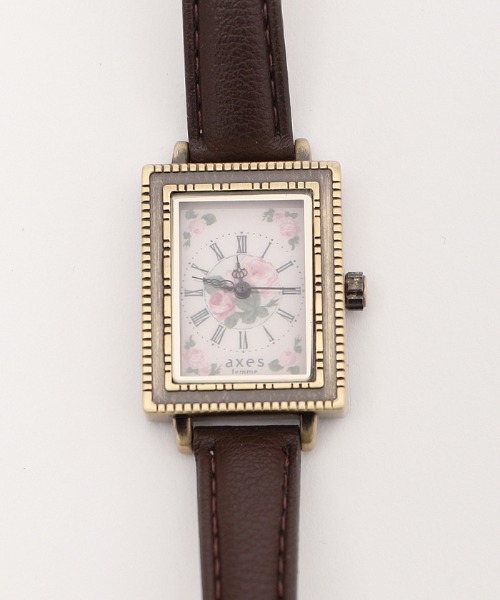 axes femme（アクシーズファム）の「額縁風フラワー柄腕時計（アナログ腕時計・レディース・ゴールド/シルバー・MEDIUM）」の14枚目の写真