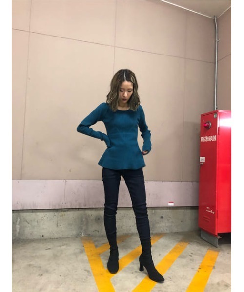 SLY（スライ）の「Lycra HW SLIM PT-A ライクラ ハイウエスト スリム デニムパンツ（デニムパンツ・レディース・ブルー・22inch/25inch/26inch/24inch/23inch）」の20枚目の写真