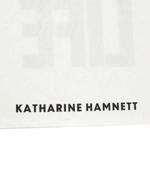 KATHARINE HAMNETT(キャサリンハムネット)の「KATHARINE HAMNETT/キャサリンハムネット SLOGAN BIG TEE(Tシャツ/カットソー・メンズ・ブラック/ホワイト・LARGE/MEDIUM/X-LARGE/SMALL)」の4枚目の写真