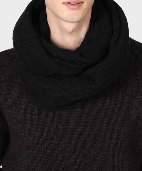 Paul Smith COLLECTION（ポールスミスコレクション）の「ケーブルニット スヌード / 214562 FS（マフラー・メンズ・ブラック・FREE）」の6枚目の写真