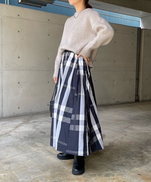 DouDou（ドゥドゥ）の「モヘヤシャギーカーディガン（ニット/セーター・レディース・ライトグレー/グレイッシュベージュ/スカイブルー・FREE）」の13枚目の写真