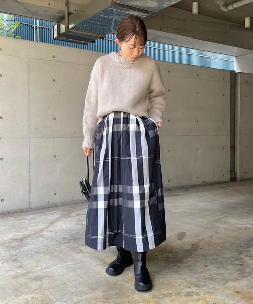 DouDou（ドゥドゥ）の「モヘヤシャギーカーディガン（ニット/セーター・レディース・ライトグレー/グレイッシュベージュ/スカイブルー・FREE）」の22枚目の写真