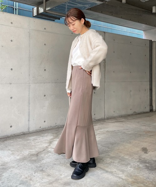 DouDou（ドゥドゥ）の「モヘヤシャギーカーディガン（ニット/セーター・レディース・ライトグレー/グレイッシュベージュ/スカイブルー・FREE）」の10枚目の写真