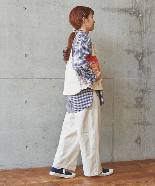 PAR ICI KLASSISK（パーリッシィクラシスク）の「フレンチワーカーサージ ワークベスト（ベスト・レディース・アイボリー/ブルー・FREE）」の19枚目の写真