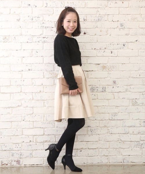 Chico（チコ）の「グログランミモレSK（スカート・レディース・レッド/ブラック系その他/ベージュ・FREE）」の2枚目の写真