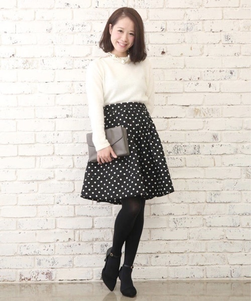 Chico（チコ）の「グログランミモレSK（スカート・レディース・レッド/ブラック系その他/ベージュ・FREE）」の10枚目の写真