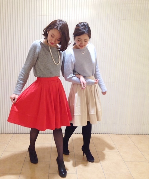 Chico（チコ）の「グログランミモレSK（スカート・レディース・レッド/ブラック系その他/ベージュ・FREE）」の17枚目の写真