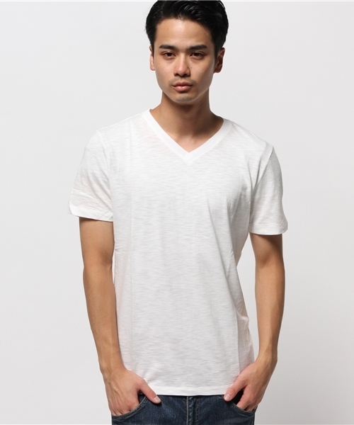 KATHARINE HAMNETT LONDON (キャサリンハムネットロンドン)の「HEATHER V-NECK T-SHIRT / ヘザーブイネックTシャツ(Tシャツ/カットソー・メンズ・ブラック/ホワイト/グレー/オレンジ系その他・SMALL/LARGE/XL/MEDIUM)」の10枚目の写真