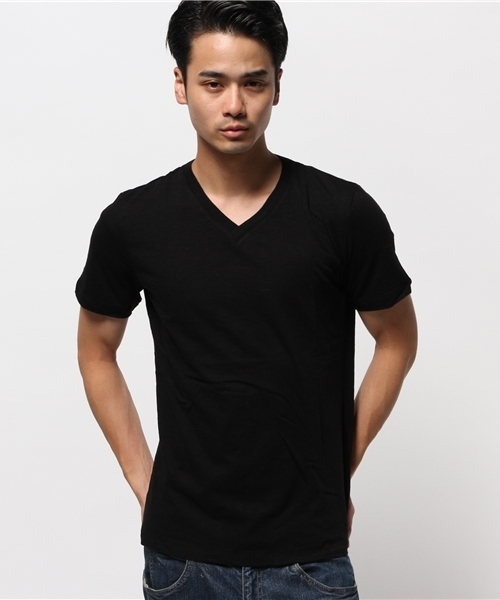 KATHARINE HAMNETT LONDON (キャサリンハムネットロンドン)の「HEATHER V-NECK T-SHIRT / ヘザーブイネックTシャツ(Tシャツ/カットソー・メンズ・ブラック/ホワイト/グレー/オレンジ系その他・SMALL/LARGE/XL/MEDIUM)」の15枚目の写真