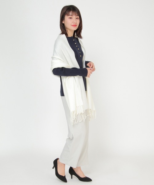 ikka（イッカ）の「薄手ふわふわストール（ストール/ショール・レディース・ホワイト/ライトグレー/グレー/ブルー/ライラック・FREE）」の12枚目の写真