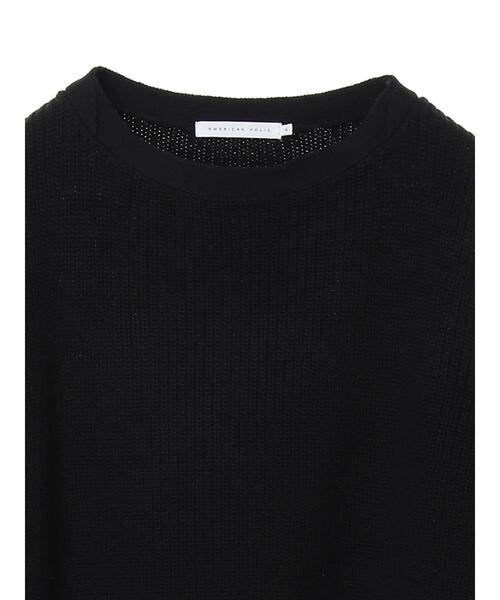 AMERICAN HOLIC(アメリカンホリック)の「ライン入り片畦ニットプルオーバー(ニット/セーター・レディース・ブラック/オフホワイト・M/L)」の17枚目の写真