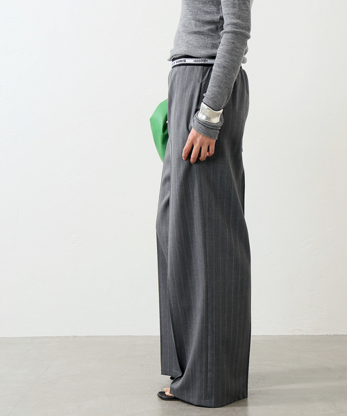 新品◆クチュールドアダム　エーピーストゥディオTRACKPANTS セール】ストライプウールイージーパンツ（その他パンツ）｜AP