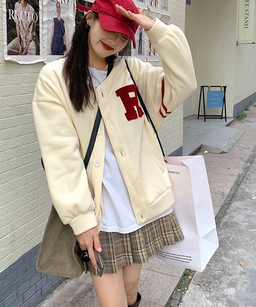 meJane(ミージェーン)の「Rサガラ刺繍ワッペンロゴスウェットカーディガン【ZOZOTOWN限定】(カーディガン/ボレロ・レディース・ブラック/グレー/アイボリー・FREE)」の13枚目の写真