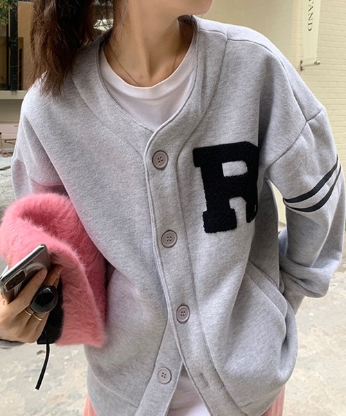 meJane(ミージェーン)の「Rサガラ刺繍ワッペンロゴスウェットカーディガン【ZOZOTOWN限定】(カーディガン/ボレロ・レディース・ブラック/グレー/アイボリー・FREE)」の18枚目の写真