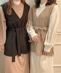 apres jour clair | 【apres jour clair】ベルト付きベスト(ベスト)