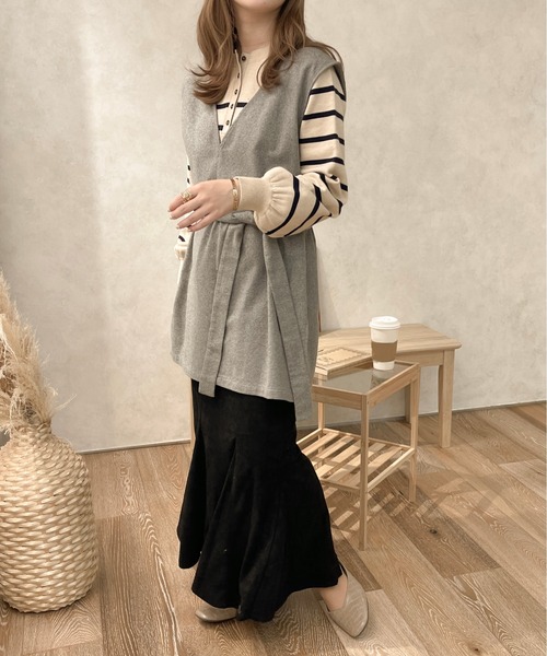 apres jour clair(アプレジュールクレア)の「【apres jour clair】ベルト付きベスト(ベスト・レディース・杢グレー/ダークブラウン/ベージュ・X-LARGE/フリー)」の21枚目の写真