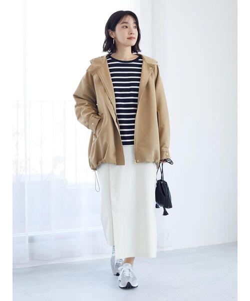 Green　Parks（グリーンパークス）の「【花粉防止】 Aラインミドル丈マンパ（マウンテンパーカー・レディース・ベージュ/ネイビー/その他8・FREE）」の17枚目の写真