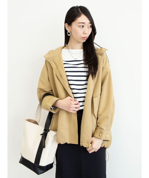 Green　Parks（グリーンパークス）の「【花粉防止】 Aラインミドル丈マンパ（マウンテンパーカー・レディース・ベージュ/ネイビー/その他8・FREE）」の6枚目の写真