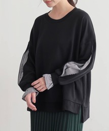 osharewalker | 『ストライプドッキングぽわん袖スウェット』(スウェット)