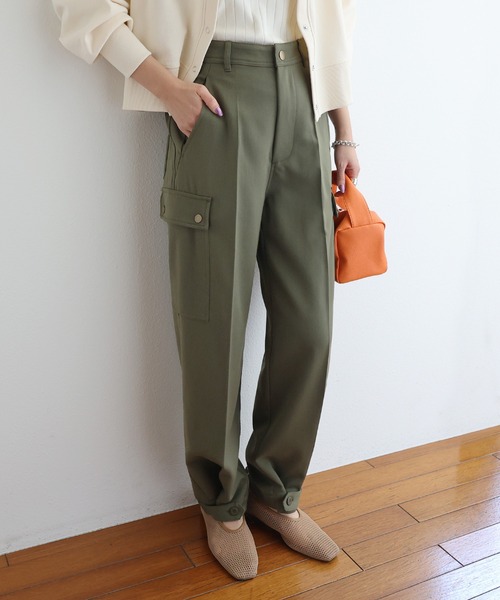 andme(アンドミー)の「ツイル2wayカーゴパンツ(カーゴパンツ・レディース・ブラック/ネイビー/ダークカーキ/キナリ・M/L)」の3枚目の写真