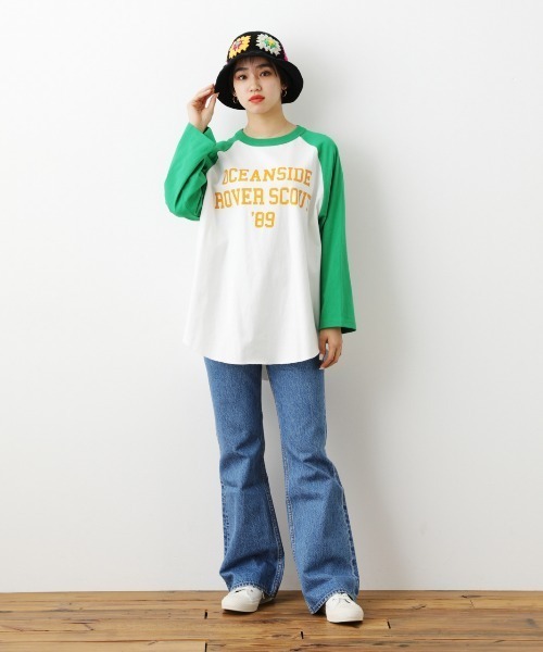 RODEO CROWNS WIDE BOWL（ロデオクラウンズワイドボウル）の「レースアップフレアデニム（デニムパンツ・レディース・ブルー/ホワイト・MEDIUM/SMALL/X-SMALL）」の4枚目の写真