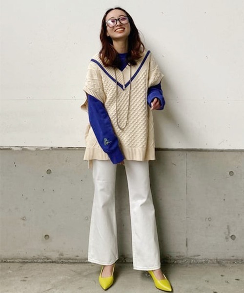 RODEO CROWNS WIDE BOWL（ロデオクラウンズワイドボウル）の「レースアップフレアデニム（デニムパンツ・レディース・ブルー/ホワイト・MEDIUM/SMALL/X-SMALL）」の15枚目の写真