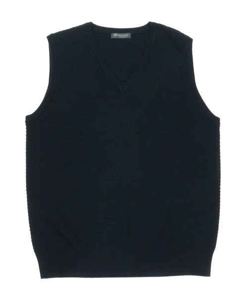 TOKYO SHIRTS（トウキョウシャツ）の「バイアスジャガード ニットベスト（ベスト・メンズ・ダークグリーン/ネイビー・L/M/LL）」の9枚目の写真