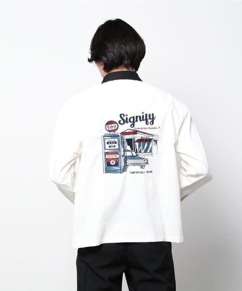 POWER TO THE PEOPLE（パワートゥーザピープル）の「ワーク刺繍ロングスリーブシャツ（シャツ/ブラウス・メンズ・ホワイト/ブラック/ベージュ・M/L）」の5枚目の写真