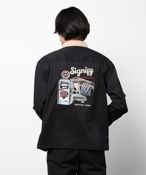 POWER TO THE PEOPLE（パワートゥーザピープル）の「ワーク刺繍ロングスリーブシャツ（シャツ/ブラウス・メンズ・ホワイト/ブラック/ベージュ・M/L）」の6枚目の写真